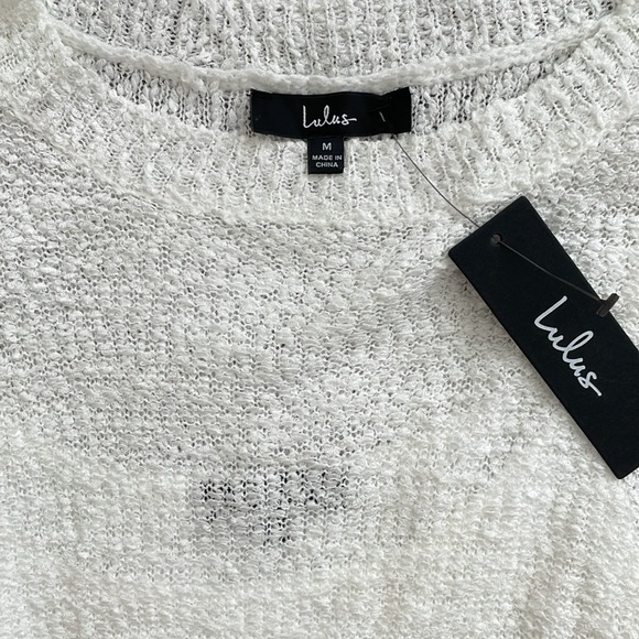 Lulu’s Serene Situation White Knit Sleeveless Midi Dress Size Medium NWT - Picture 3 of 12